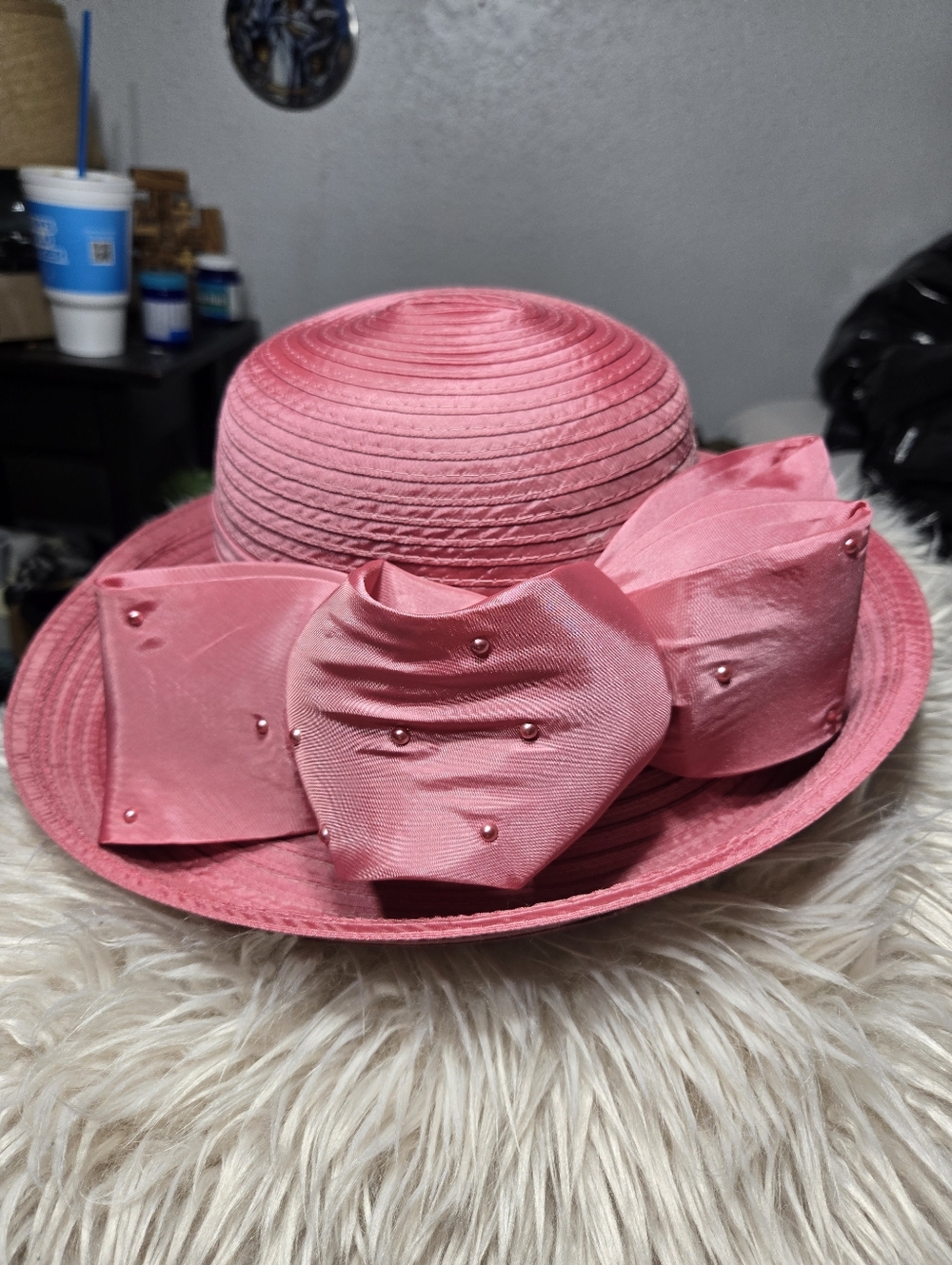 Giovannio New York Pink Hat With Side Bow